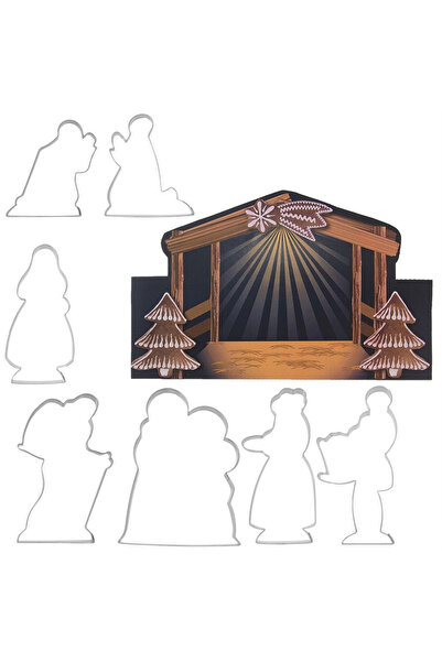 shumee Forme de biscuiți din oțel pentru Crăciun 12 cm 7 buc.