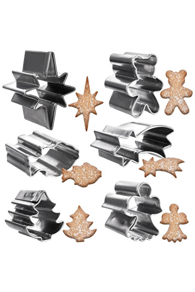 shumee Forme de biscuiți din oțel pentru Crăciun 2 cm 6 buc.