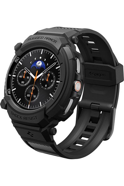 Spigen Galaxy Watch 8 (44mm) Rugged Armor Pro Case With Band - Matte Black