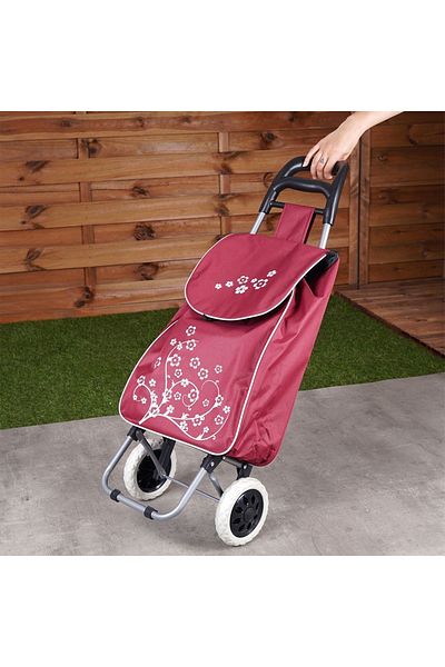 shumee Shopping trolley with bag, burgundy, 30 l