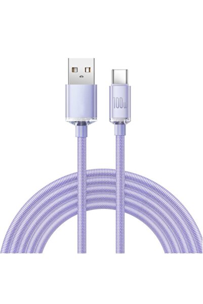 Gear Cablu de alimentare de date USB la tip C 100W, protecție, 1,2 m, PVC, violet prună