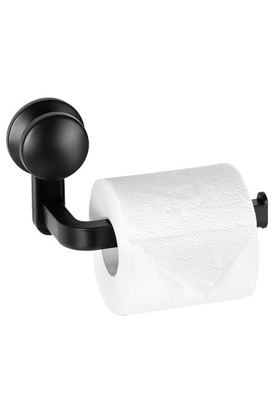 shumee 16.5cm Black Suction Cup Toilet Paper Holder