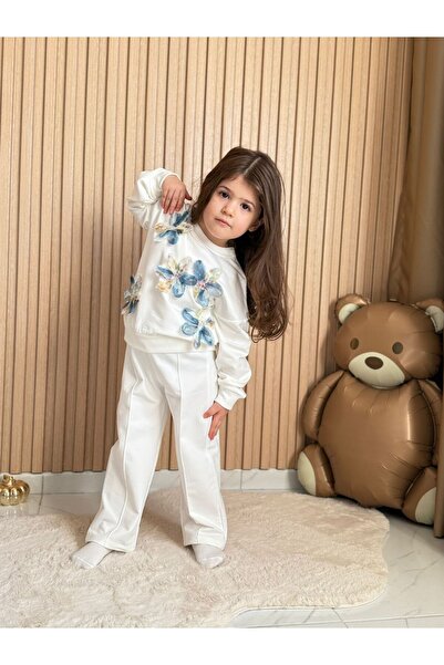 mandalinsbaby Girl's Flowery Tracksuit Set