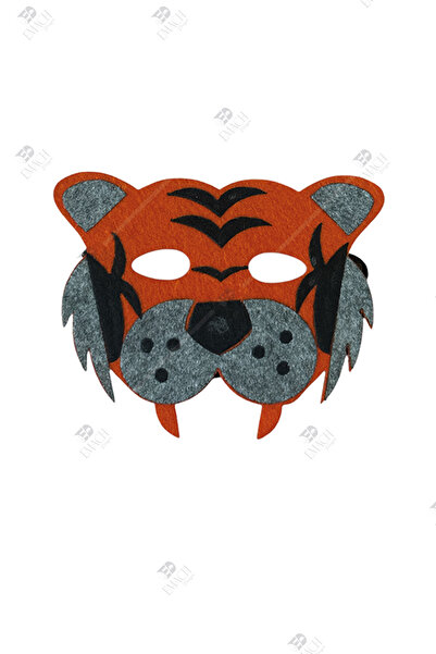 Emach Dizayn Kaplan Maske Kaliteli Keçe Hayvan Figürlü Maske