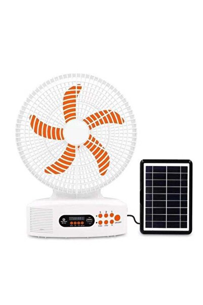 Easy power مروحة كهربائية تعمل بالطاقة الشمسية قابلة لإعادة الشحن، مقاس 12 بو...