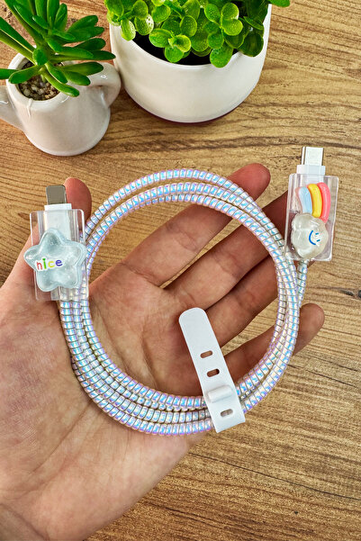 WANNA PROTECT Tüm Redmi Kablolarıyla Uyumlu Şarj Kablosu Koruma Kablo Ucu Kor...