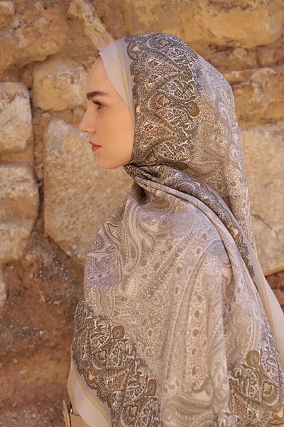 ED Scarf Sunrise Ethnic Pattern Shawl - Beige