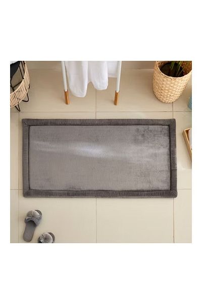 Home Box Lavish Memory Foam Bath Mat – Grey 120 x 60 cm