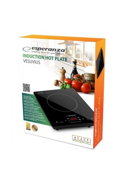 ESPERANZA Induction Cooker EKH009, 2000 W, 4 Cooking Functions, 8 Heating Levels, Temperature Displa