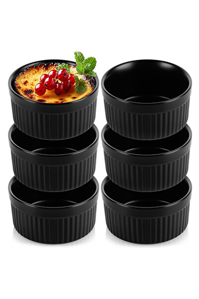shumee Boluri de copt ceramice negre 260 ml 6 buc.