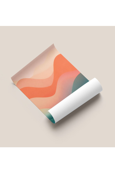 Rosaart Frameless Poster, Digital Printing Abstract Colorful Waves, Office Hall Living Room Decoration, Poster