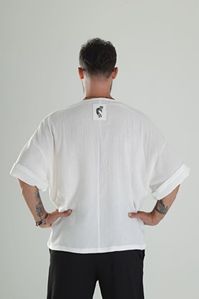 COCOPELLI Μπλουζάκι με λευκό ύφασμα μουσελίνας Oversize Fakir Sleeve