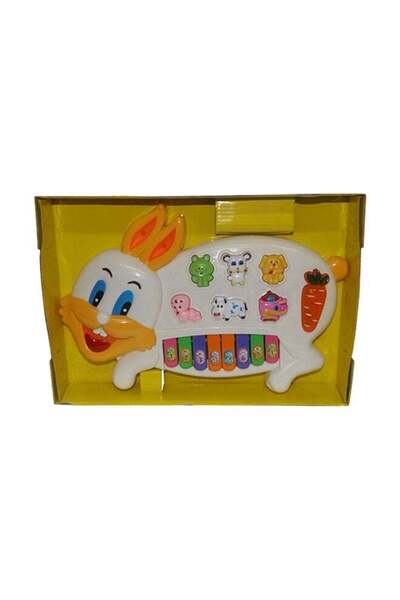 Generic لعبة تعليمية للأطفال على شكل أرنب موسيقي مع أغنية بيانو ناعمة