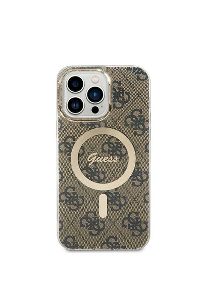 Guess Case for iPhone 15 Pro Max, IML 4G MagSafe, - Brown
