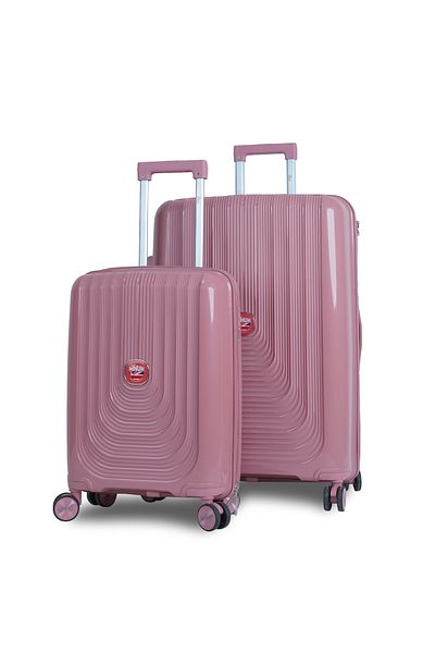 Mnuk Viajero Stra Set of 2 Luggage with Anti-Theft Zipper, TSA Lock, PP Material| Size 28/20-Gold