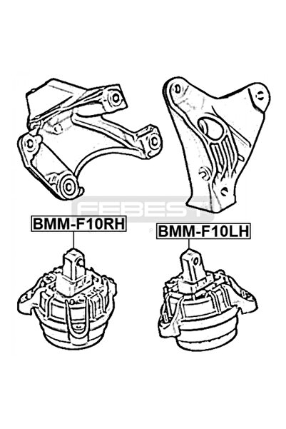 FEBEST Right engine mount (hydro bearing) BMM-F10RH BMW 5 F10