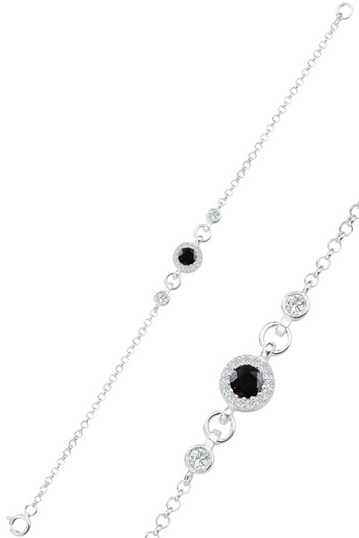 Söğütlü Silver Gümüş onix ve zirkon taşlı bileklik SGTL12321SIYAH