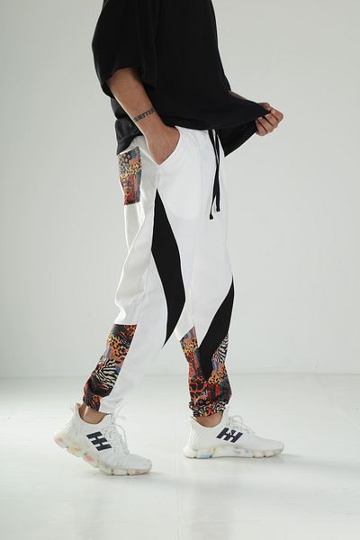 COCOPELLI Ethnic Patterned Gabardine Jogger Pants