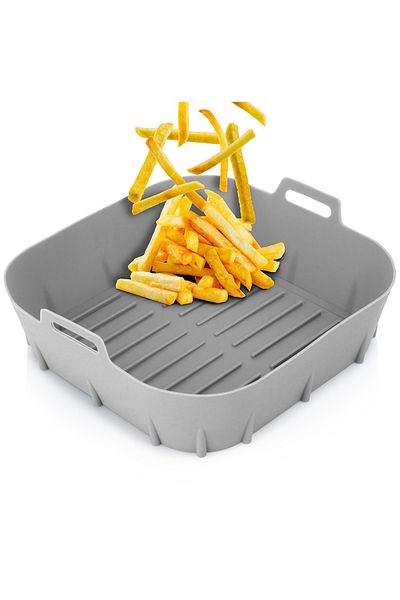 shumee Grease-Free Silicone Air Fryer Insert, Grey, 22cm
