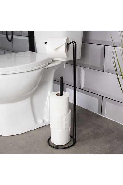 shumee 54cm Black Metal Toilet Paper Holder