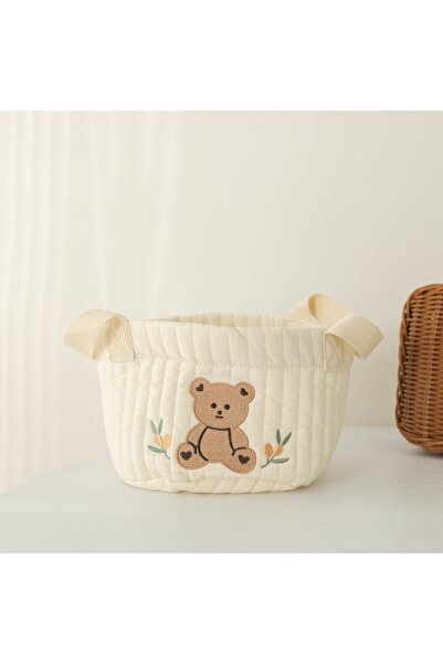 Mixbo Toy and Object Storage Basket Mixbo, Textile, Bear, 14 x 21 cm, Beige