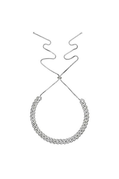 ohmygod jewelry Colier tip choker Cuban Link din Argint si Cristale – Limited Edition