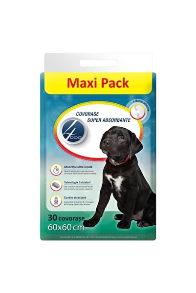 4dog Absorbant Maxi, 60x60 cm, 30 buc.
