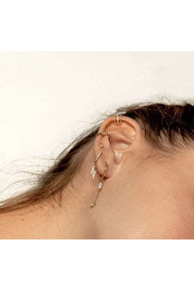 ohmygod jewelry Gold Plated Silver Earrings with Zirconia Crystals – Bowie Gold