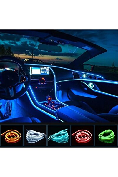 Oto Çizgi Beyaz Araba LED Şeritleri Oto Neon El Tel Dekorasyon Atmosfer Lambası Iç Mekan LED 12V