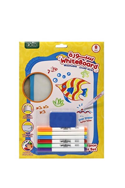 Roco سبورة بيضاء غير مغناطيسية باللون الأزرق/الأبيض للكتابة والعرض