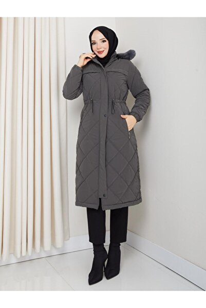 KMKkombin KADIN BÜYÜK BEDEN ELYAF DOLGULU SPOR KAPİTONE NOVA KUMAŞ MONT 0198