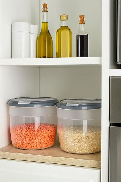 Vienev 2-Piece 8 Liter Large Size Plastic Storage Container – Dark Gray Lid