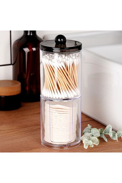 shumee 2-tier container for cotton swabs and cotton pads