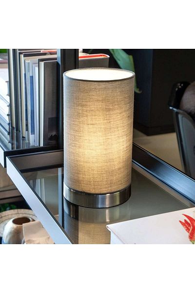 SMARTER Floor lamp, matt nickel finished metal structure, textile lampshade, E14 socket, 28 W, 230 V, 200 x 120 ...