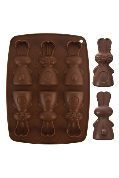 shumee SILLINIE Formă de tort praline din silicon maro cu model de iepure