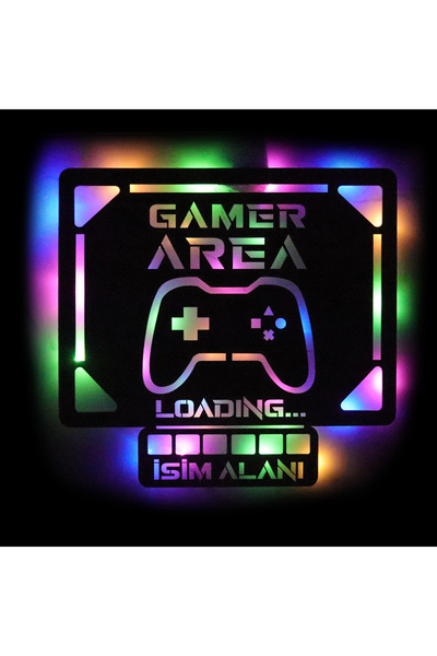 Genel Markalar Led Işıklı Kişiselleştirilebilir Tablo Gamer Area Dekoratif Ge...