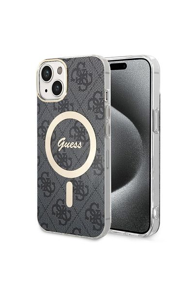 Guess Case for iPhone 15 Plus, IML 4G MagSafe, - Black