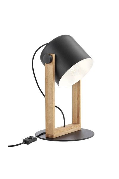 SMARTER Smarter lamp, made of metal and beech wood, 1 light source with E27 socket, 42W, 390 x 230 mm, black