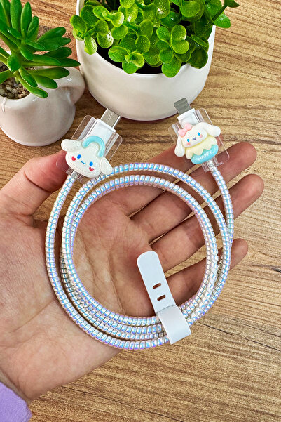 WANNA PROTECT Tüm Iphone Kablolarıyla Uyumlu Şarj Kablosu Koruma Kablo Ucu Ko...