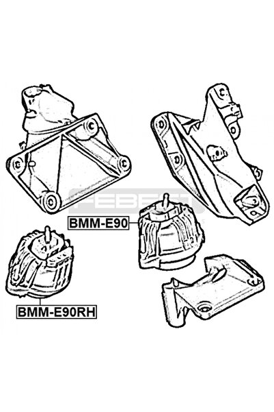 FEBEST Right engine mount (hydro bearing) BMM-E90RH BMW 3 E90