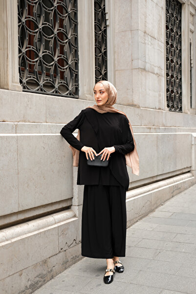 LOCCO Women's Asymmetrical Loose Suit Black