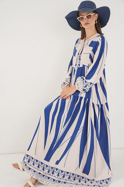 Bigdart Rochie lungă hijab cu model pentru femei 2585 - C. Indigo