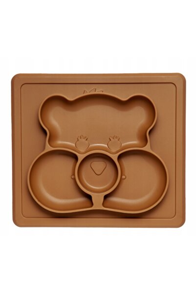 Kidnort Platou compartimentat din silicon anti-alunecare 450 ml Retter Brun