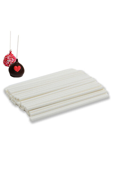 shumee Bețișoare pentru acadele și cake pops, hârtie, albe, 11,5 cm, 50 buc.