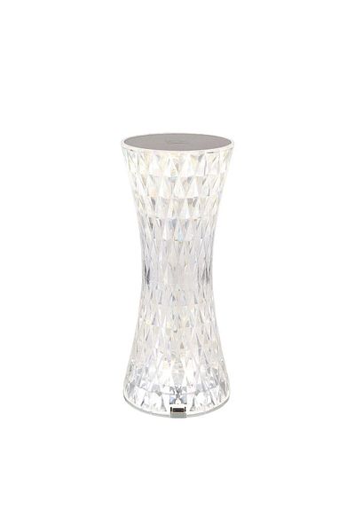 GLOBO Globo lamp, solid transparent plastic, crystal effect, RGB LED technology, USB charging...