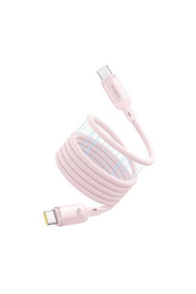 Baseus Cablu de date Type-C la Type-C, încărcare rapidă, 480Mbps, silicon, 1m, cablu de date PicoGo, roz