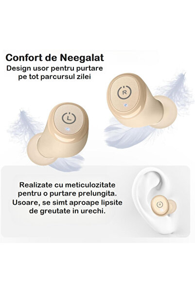 Smart Vibe TOZO T10S - Casti Wireless Acoustic Technology, ANC, Bluetooth 5.3, Autonomie 35h, Black Beauty