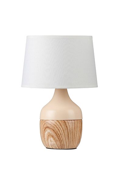 Rabalux Rabalux table lamp, ceramic structure, textile lampshade, Nordic style, E14 socket, 40 W, beige and white