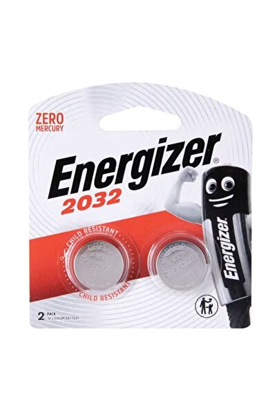 Energizer بطاريات ليثيوم 2032 3 فولت على شكل عملة معدنية، قطعتان - فضية