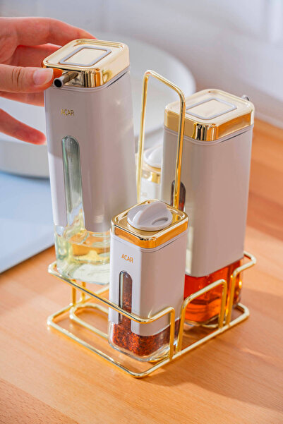 ACAR Mabel 5 Piece Glass Oil Vinegar and Spice Set